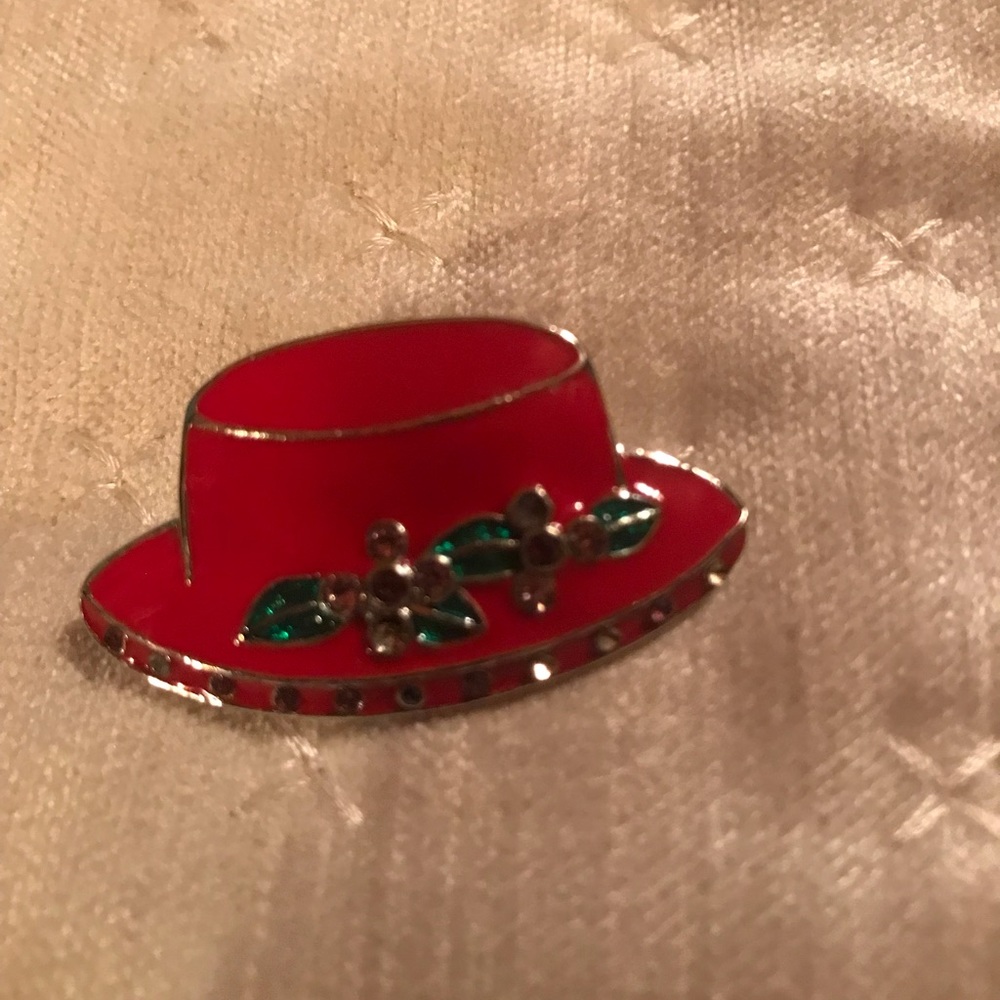 Vintage Red Hat Society brooch